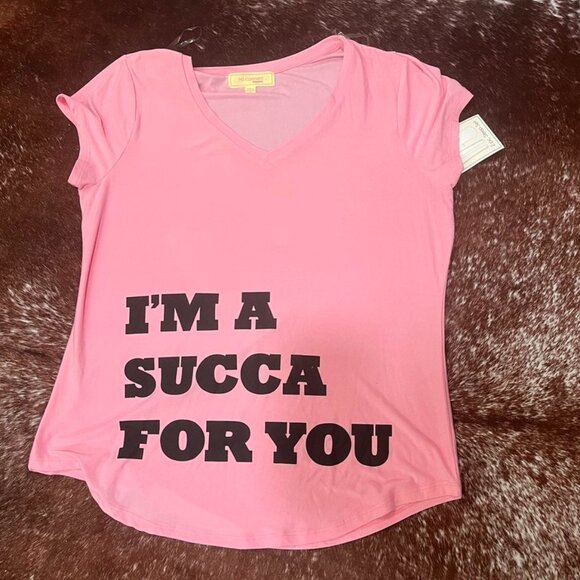 No Comment Sleepwear “I’m a Succa for You” 2-Piece Pajama Set Pink/Black M - Picture 2 of 10